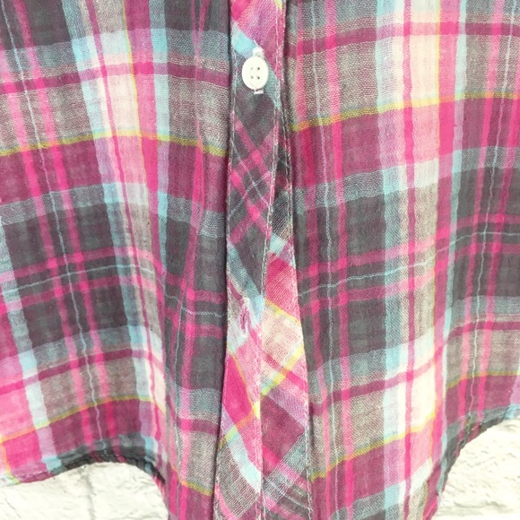 Rails Kendra Pink Plaid Cotton Button Down Shirt - Picture 5 of 8